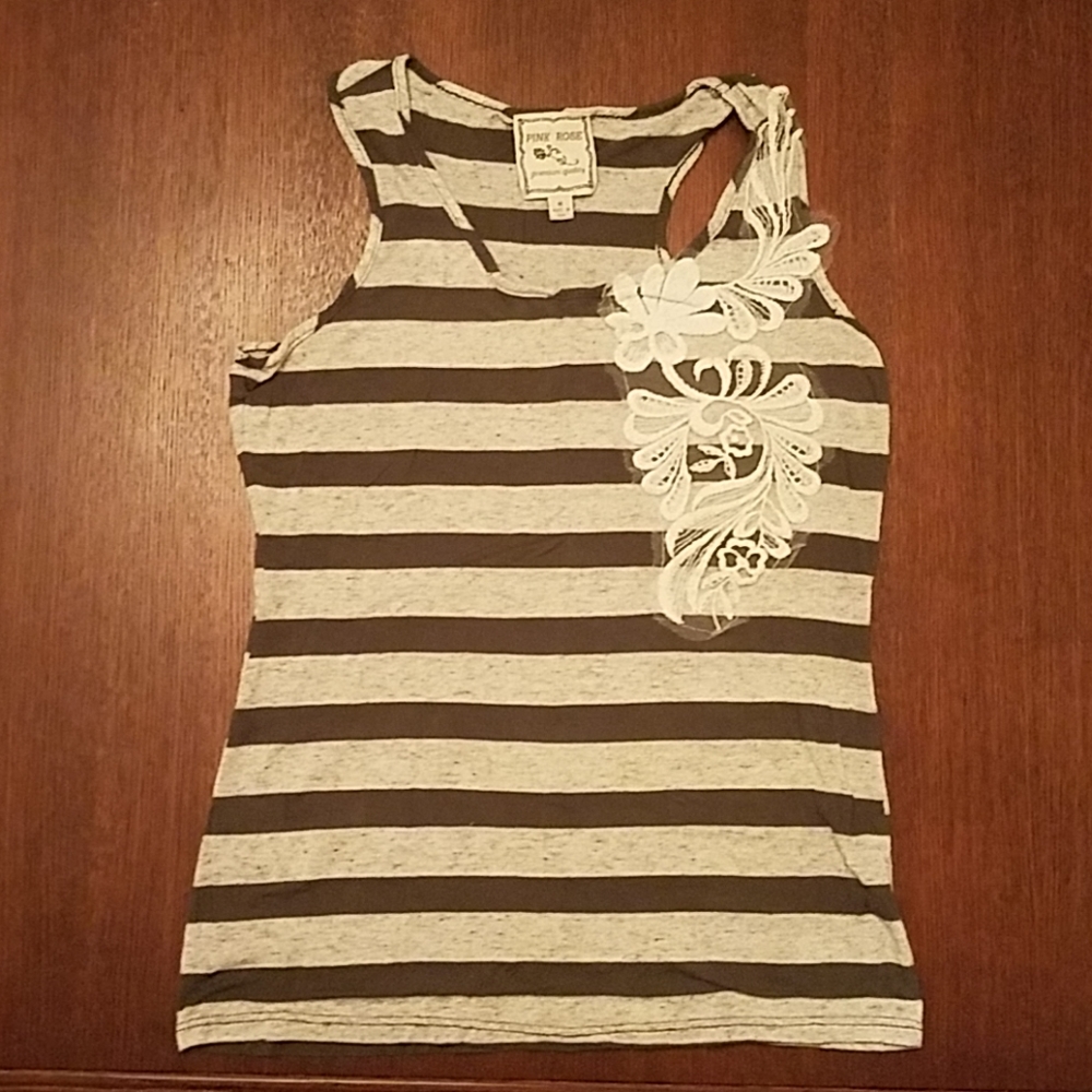 Grey tank with embellishment